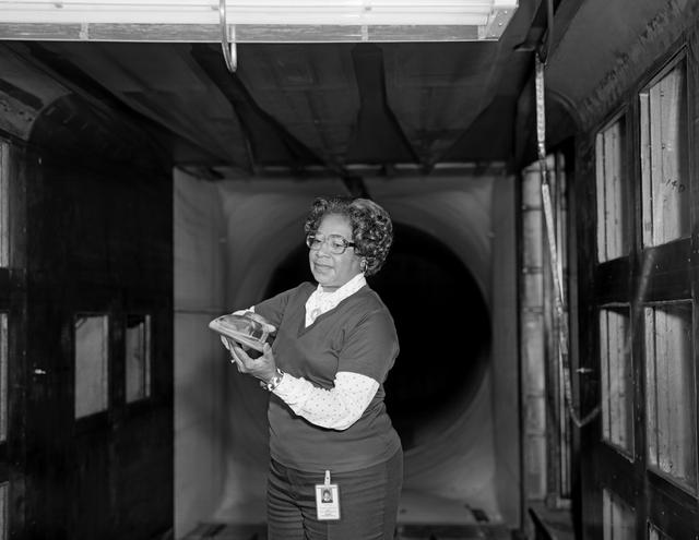 NASA image: Mary Jackson With Model at NASA Langley 