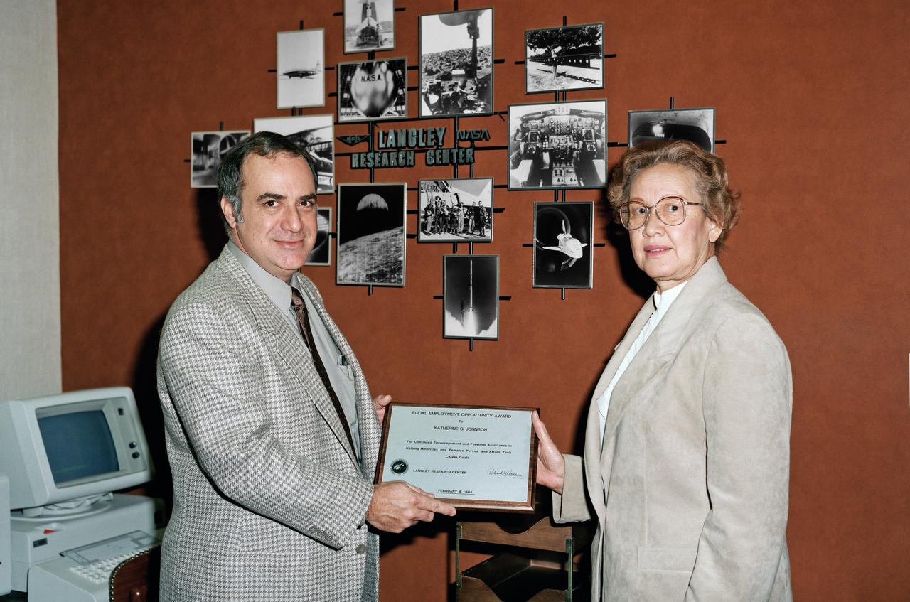 Katherine G.Johnson Equal Opportunity Award with Paul F. Holloway center Deputy Director.