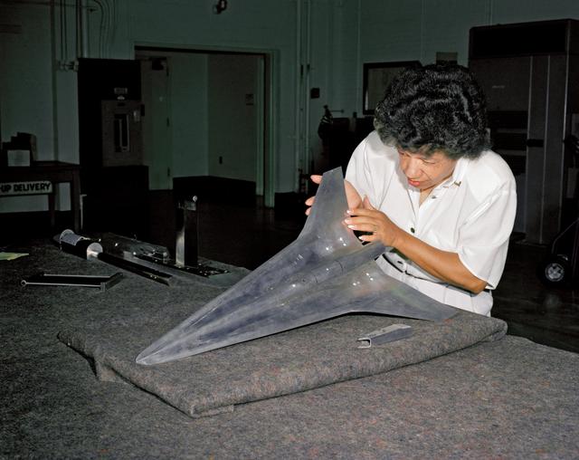 NASA image: Christine Darden with Model 