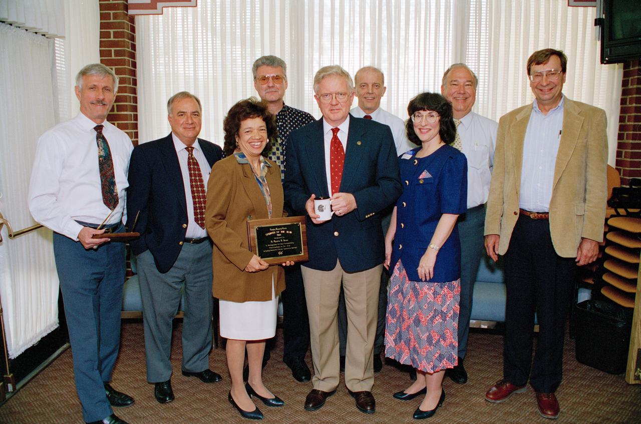 Speakers Bureau Annual Award Ceremony : People in photo are: Lenwood Clark, Christine Darden, Doug Dwoyer, Thayer Sheets, Paul Holloway, Cathy Schauer, Charles Blankenship, Irwin Schauer