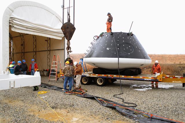 NASA image: Crew Module Water Landing Model Assent (CMWLMA)
