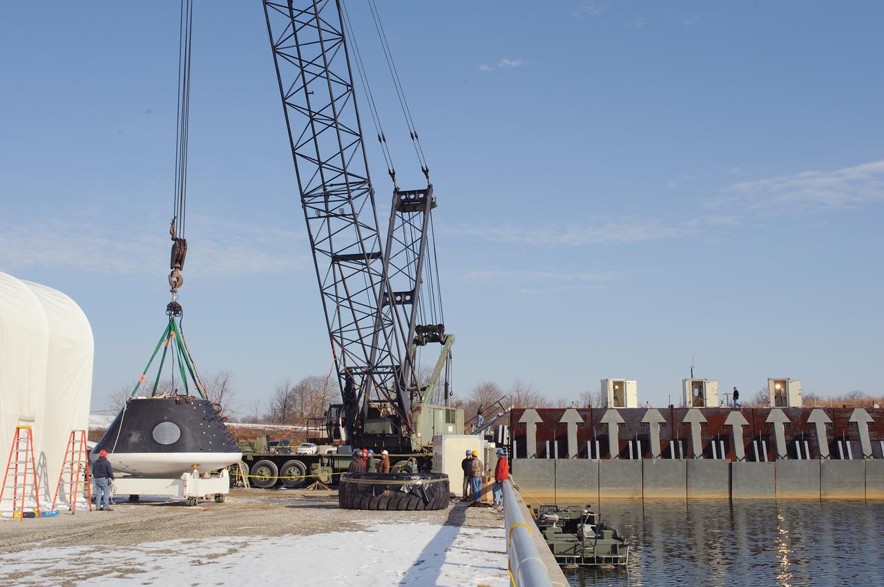 Crew Module Water Landing Model Assent  Test site photos at Aberdeen Test Center (Aberdeen, MD)