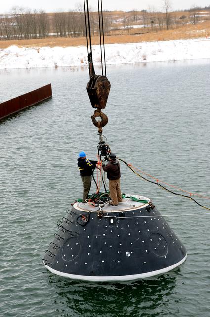 NASA image: Crew Module Water Landing Model Assent (CMWLMA)