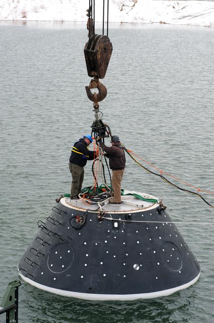NASA image: Crew Module Water Landing Model Assent (CMWLMA)