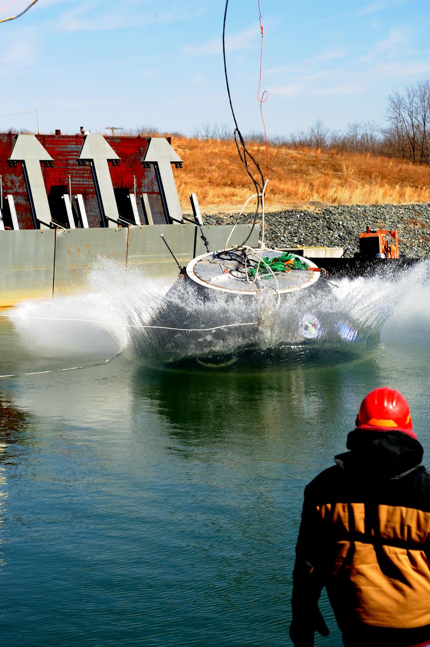 Crew Model Water Landing Module Assessment  Photographs taken at Aberdeen Test Facility  Aberdeen MD. 