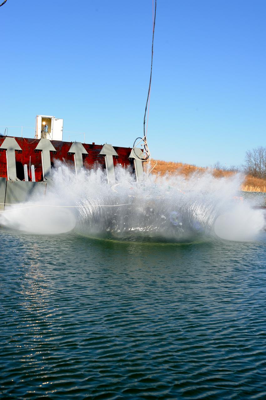 Crew Model Water Landing Module Assessment  Photographs taken at Aberdeen Test Facility  Aberdeen MD. 