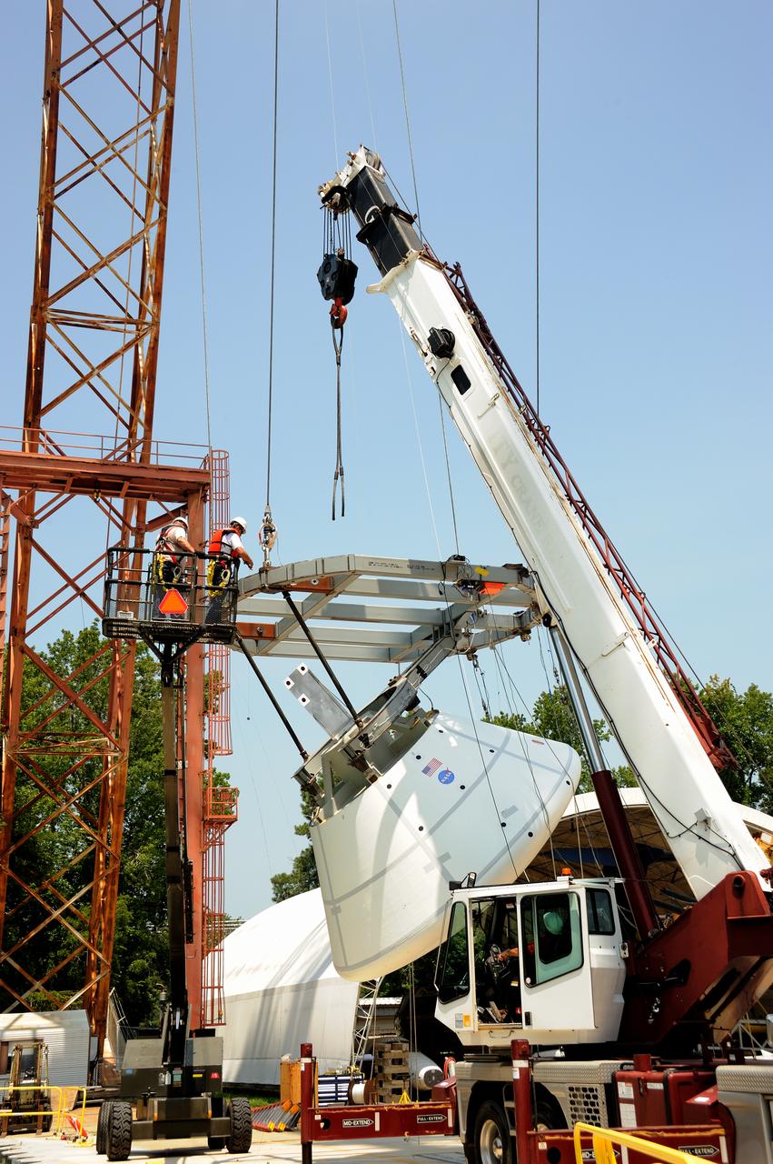 ORION Project-(SPLASH) Structural Passive Landing Attenuation for Survivability of Human Crew (BTA) Boiler Plate Test Article Water Impact Test-Pot Phase"0" Test  Tested at the Hydro Impact Basin at the Landing and Impact Research Facility (Gantry)