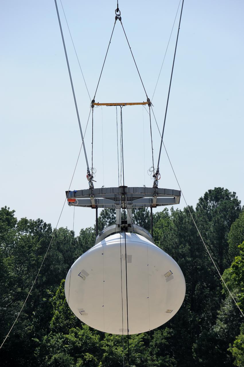 ORION Project-(SPLASH) Structural Passive Landing Attenuation for Survivability of Human Crew (BTA) Boiler Plate Test Article Water Impact Test-Pot Phase"0" Test  Tested at the Hydro Impact Basin at the Landing and Impact Research Facility (Gantry)