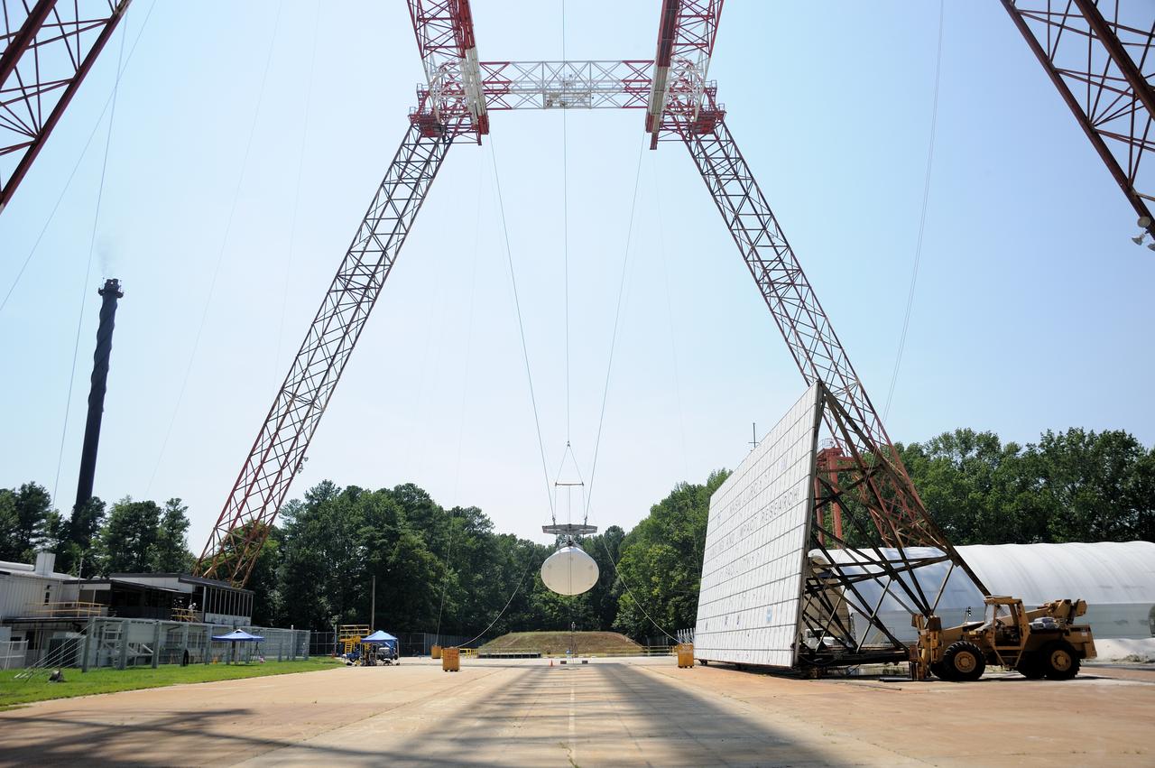 ORION Project-(SPLASH) Structural Passive Landing Attenuation for Survivability of Human Crew (BTA) Boiler Plate Test Article Water Impact Test-Pot Phase"0" Test  Tested at the Hydro Impact Basin at the Landing and Impact Research Facility (Gantry)