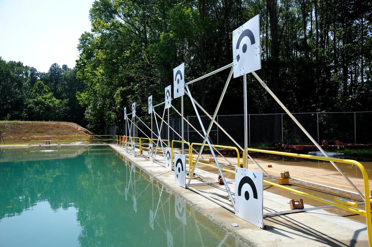 ORION Project-(SPLASH) Structural Passive Landing Attenuation for Survivability of Human Crew (BTA) Boiler Plate Test Article Water Impact Test-Pot Phase"0" Test  Tested at the Hydro Impact Basin at the Landing and Impact Research Facility (Gantry)