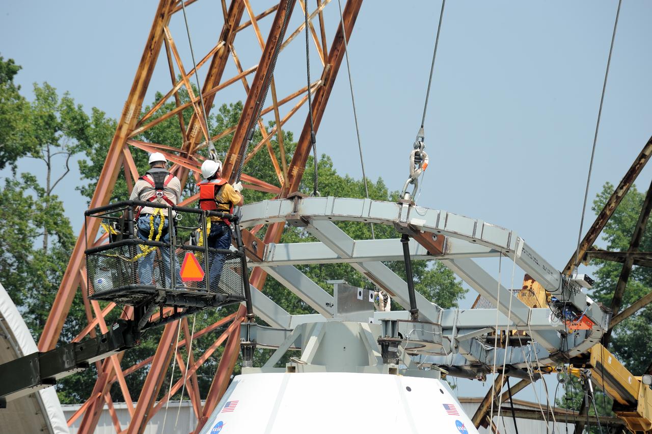 ORION Project-(SPLASH) Structural Passive Landing Attenuation for Survivability of Human Crew (BTA) Boiler Plate Test Article Water Impact Test-Pot Phase"0" Test POT#2  Tested at the Hydro Impact Basin at the Landing and Impact Research Facility (Gantry)