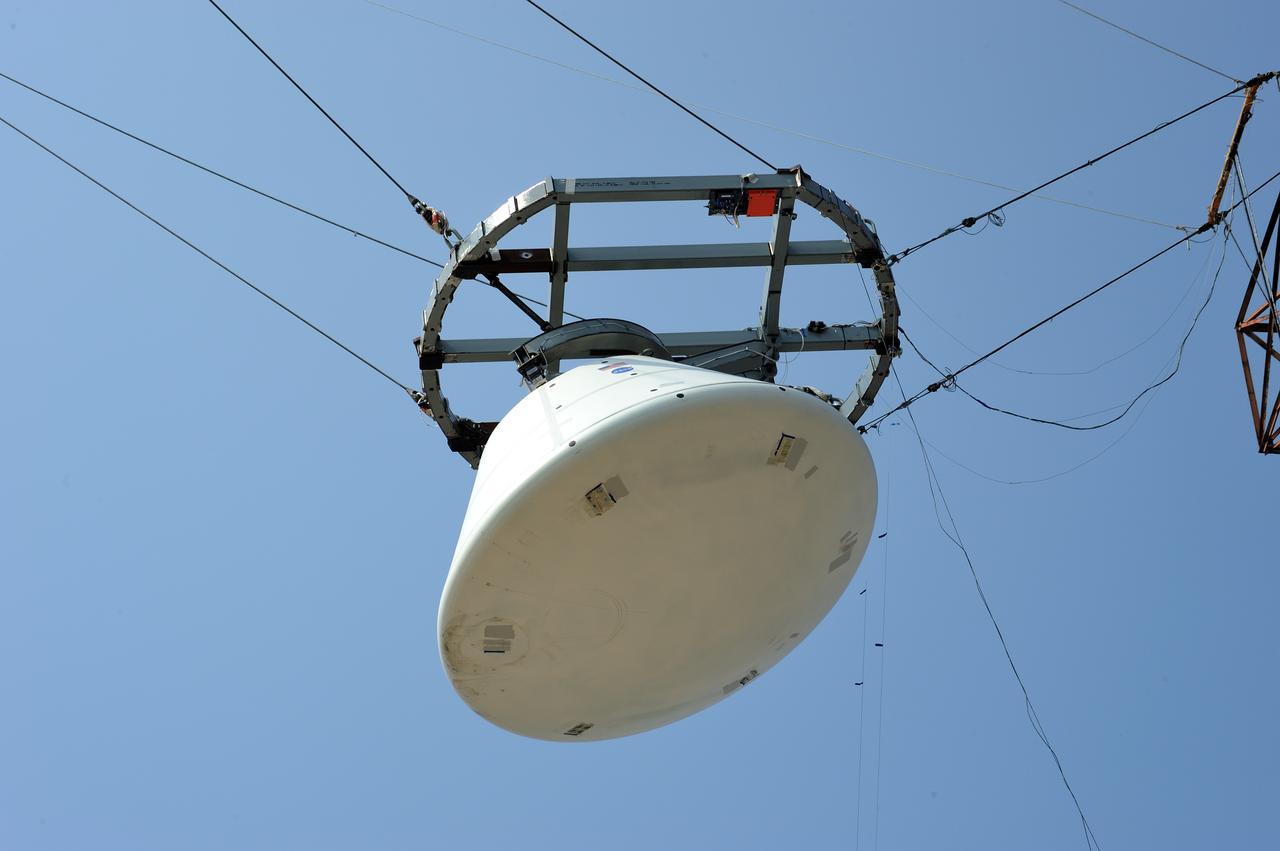 ORION Project-(SPLASH) Structural Passive Landing Attenuation for Survivability of Human Crew (BTA) Boiler Plate Test Article Water Impact Test-Pot Phase"0" Test POT#2  Tested at the Hydro Impact Basin at the Landing and Impact Research Facility (Gantry)