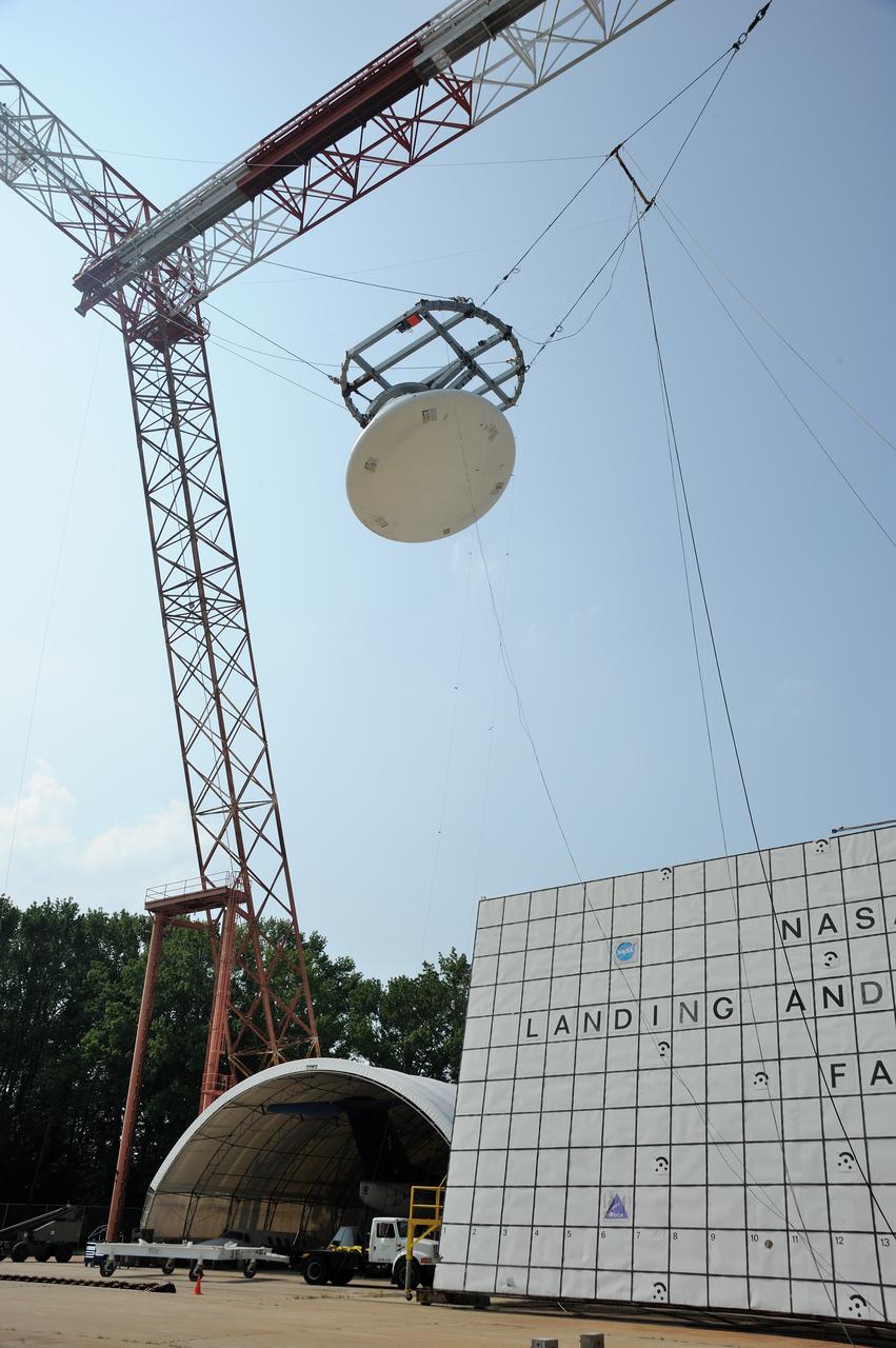 ORION Project-(SPLASH) Structural Passive Landing Attenuation for Survivability of Human Crew (BTA) Boiler Plate Test Article Water Impact Test-Pot Phase"0" Test POT#2  Tested at the Hydro Impact Basin at the Landing and Impact Research Facility (Gantry)