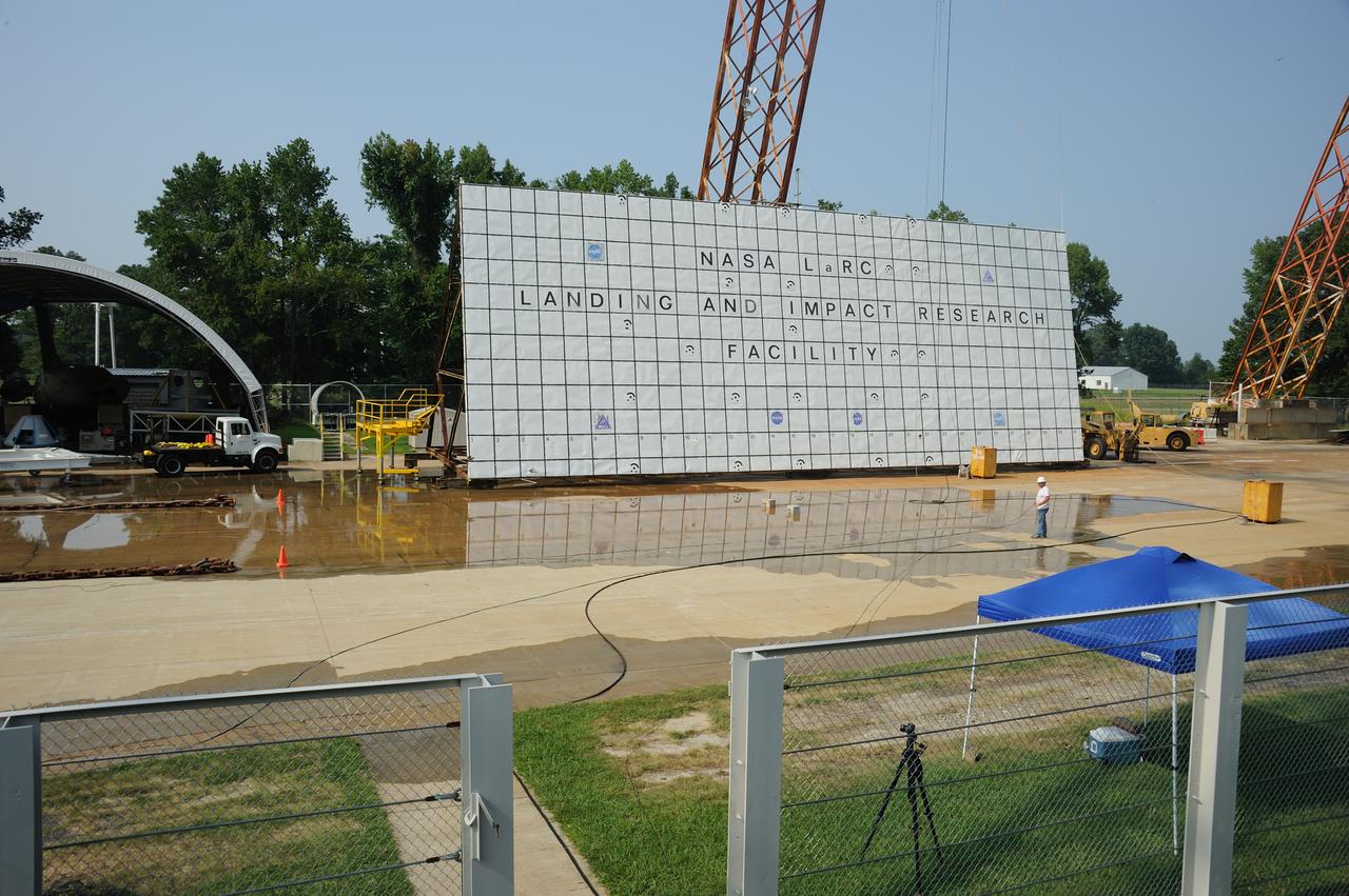 ORION Project-(SPLASH) Structural Passive Landing Attenuation for Survivability of Human Crew (BTA) Boiler Plate Test Article Water Impact Test-Pot Phase"0" Test POT#2  Tested at the Hydro Impact Basin at the Landing and Impact Research Facility (Gantry)