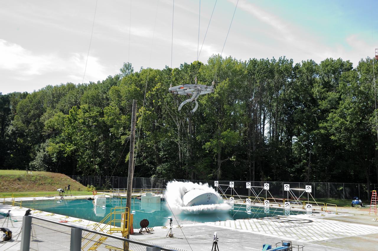 Orion Project SPLASH BTA Water Impact POT Boiler Plate Test Article (BTA) (SPLASH) Structural Passive Landing Attenuation for Survivability of Human Crew. (POT) Phase "0" Test Water Impact Test #3