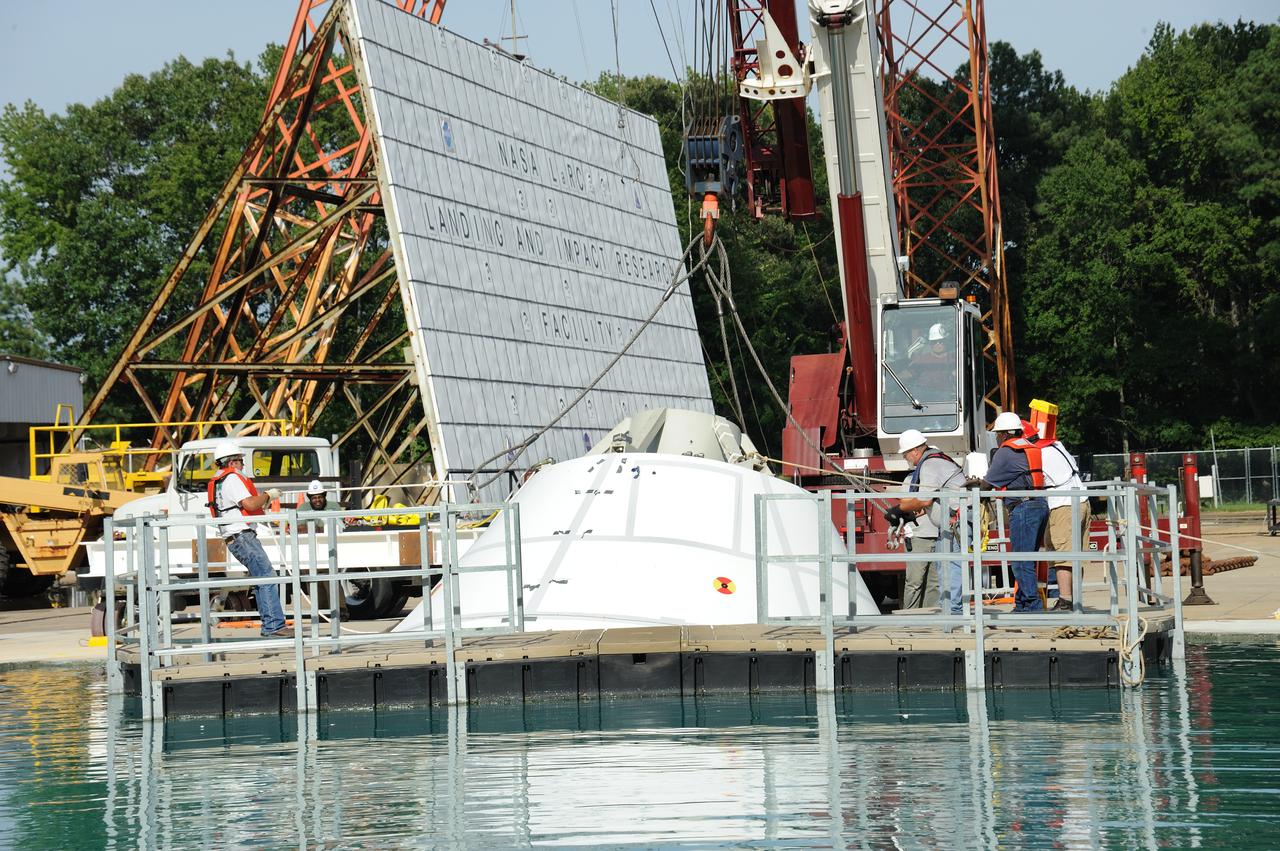 Orion Project SPLASH BTA Water Impact POT Boiler Plate Test Article (BTA) (SPLASH) Structural Passive Landing Attenuation for Survivability of Human Crew. (POT) Phase "0" Test Water Impact Test #3