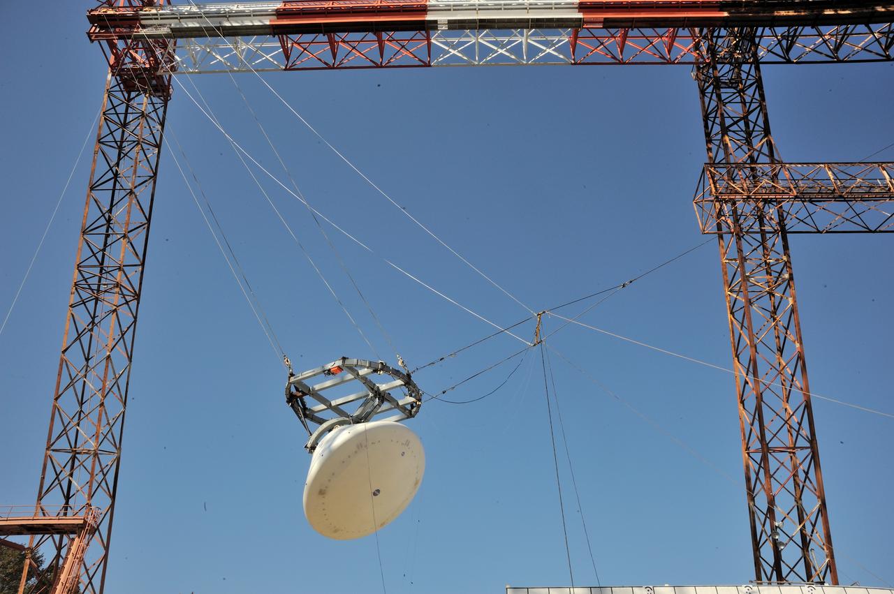 ORION Project-(SPLASH) Structural Passive Landing Attenuation for Survivability of Human Crew (BTA) Boiler Plate Test Article Water Impact Test-Pot Phase"0" Test  Tested at the Hydro Impact Basin at the Landing and Impact Research Facility (Gantry)