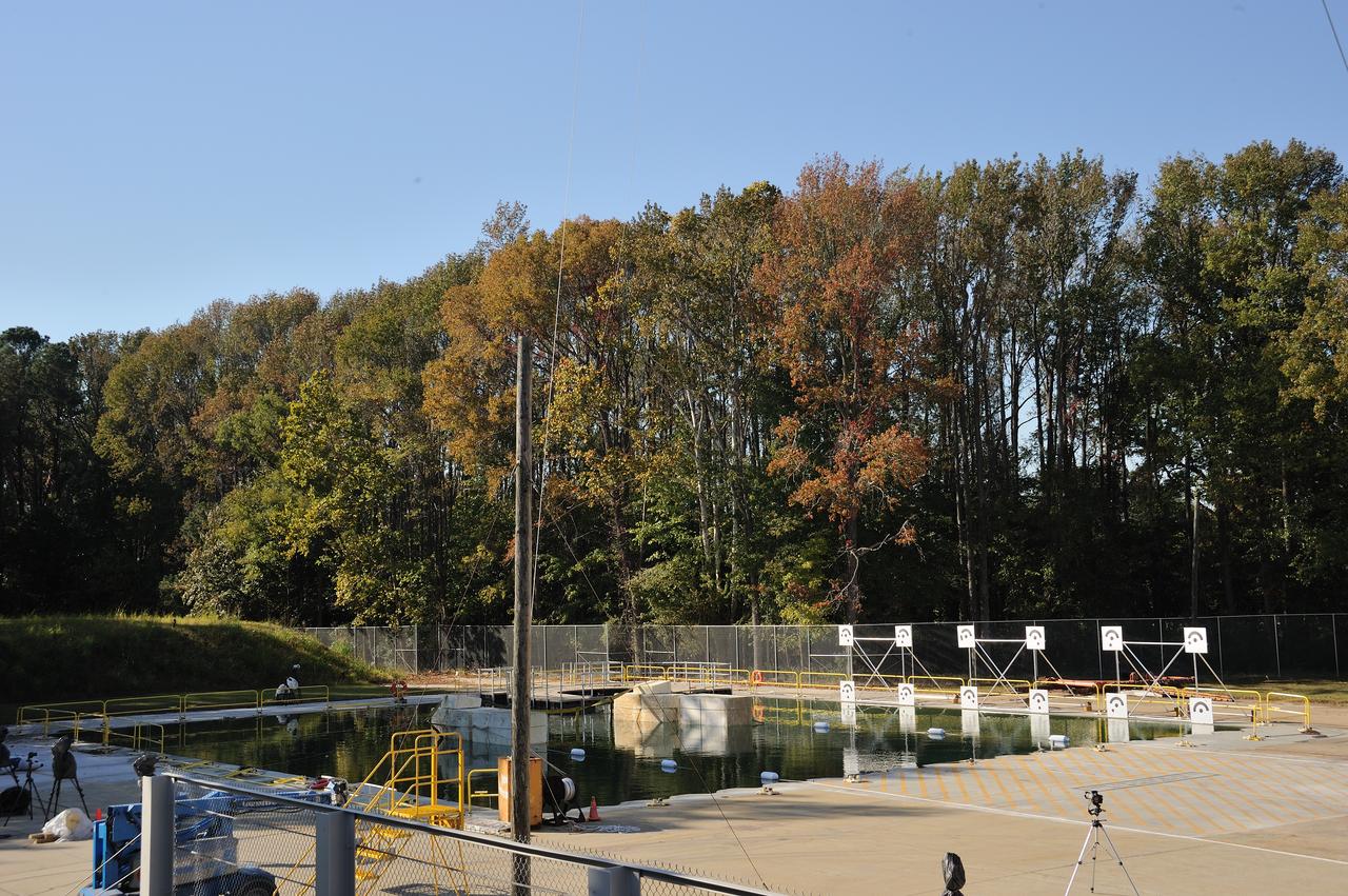 ORION Project-(SPLASH) Structural Passive Landing Attenuation for Survivability of Human Crew (BTA) Boiler Plate Test Article Water Impact Test-Pot Phase"0" Test  Tested at the Hydro Impact Basin at the Landing and Impact Research Facility (Gantry)