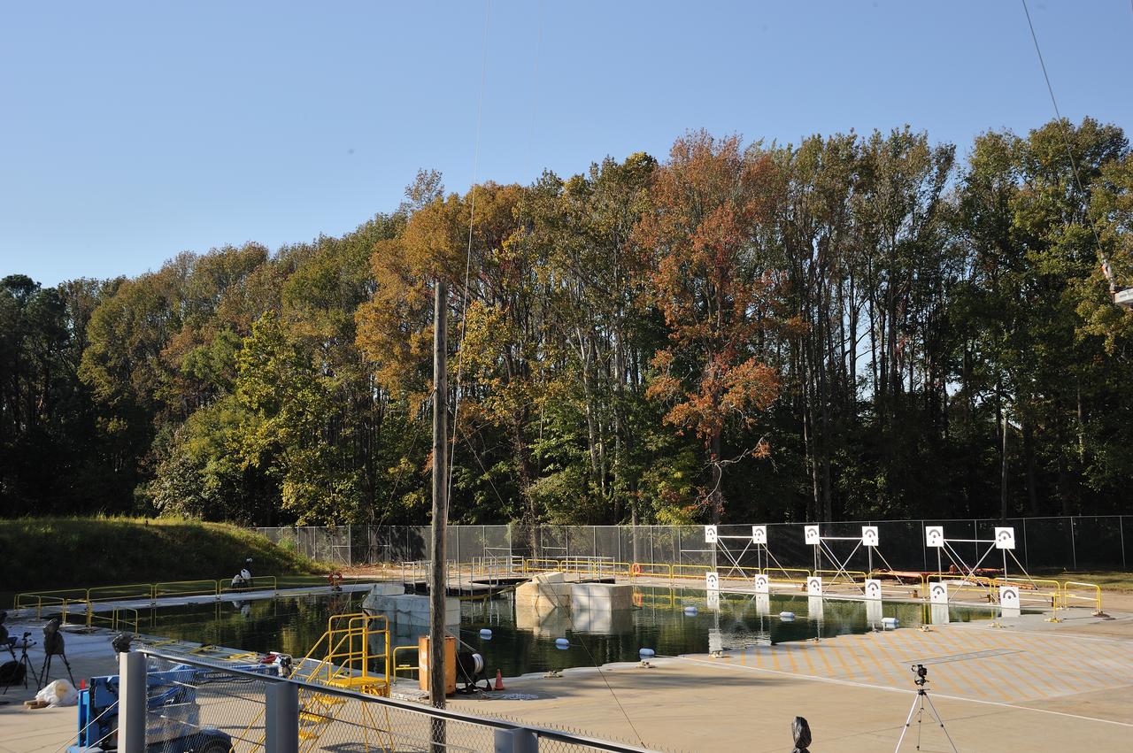 ORION Project-(SPLASH) Structural Passive Landing Attenuation for Survivability of Human Crew (BTA) Boiler Plate Test Article Water Impact Test-Pot Phase"0" Test  Tested at the Hydro Impact Basin at the Landing and Impact Research Facility (Gantry)