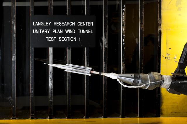 NASA image: 0.4 Percent Scale Space Launch System Wind Tunnel Test 