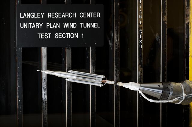 NASA image: 0.4 Percent Scale Space Launch System Wind Tunnel Test 