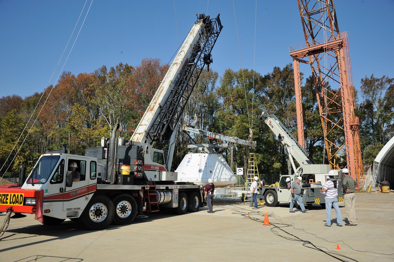 ORION Project-(SPLASH) Structural Passive Landing Attenuation for Survivability of Human Crew (BTA) Boiler Plate Test Article Water Impact Test-P1T#2  Tested at the Hydro Impact Basin at the Landing and Impact Research Facility (Gantry)