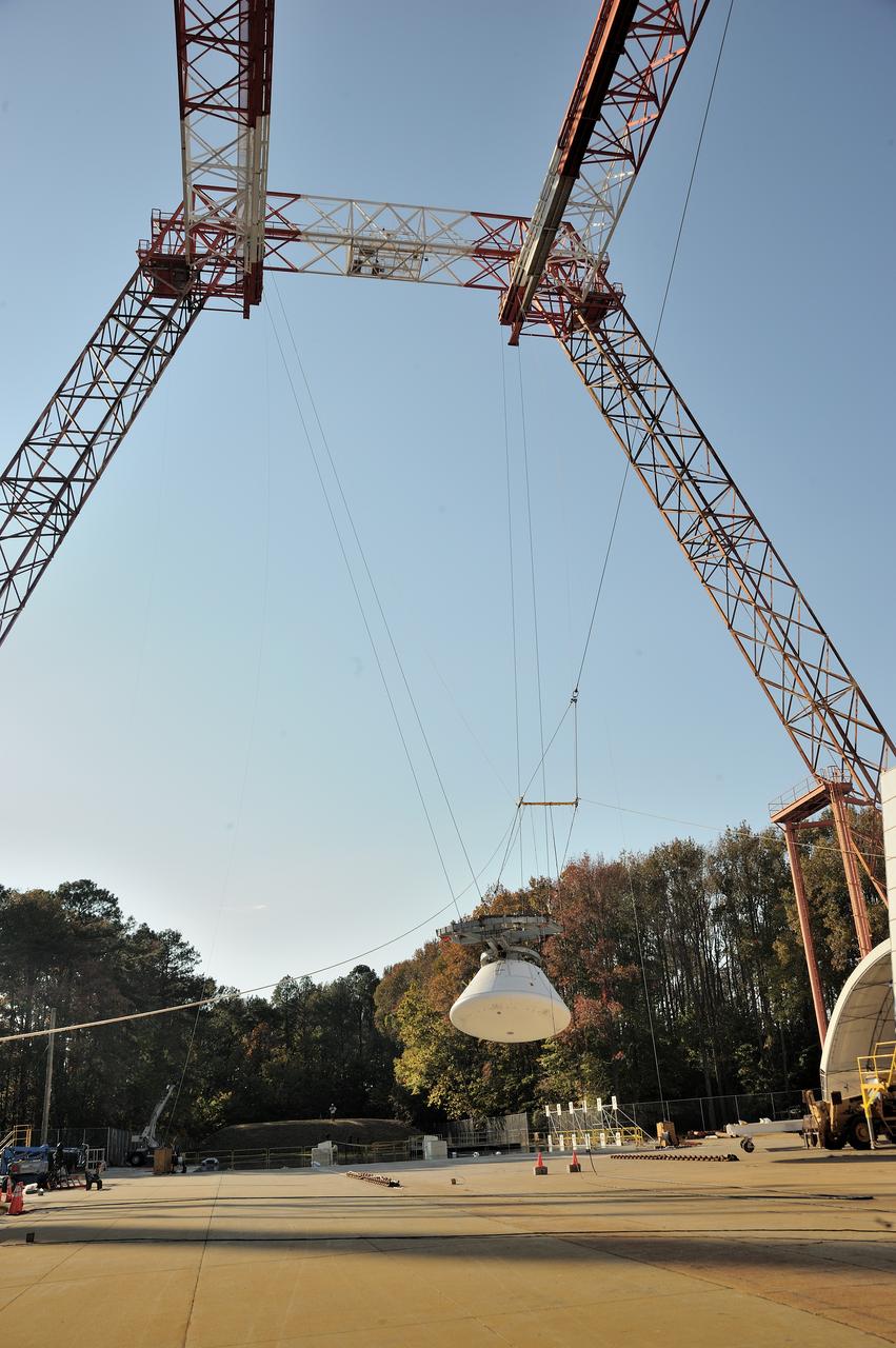 ORION Project-(SPLASH) Structural Passive Landing Attenuation for Survivability of Human Crew (BTA) Boiler Plate Test Article Water Impact Test-P1T#2  Tested at the Hydro Impact Basin at the Landing and Impact Research Facility (Gantry)