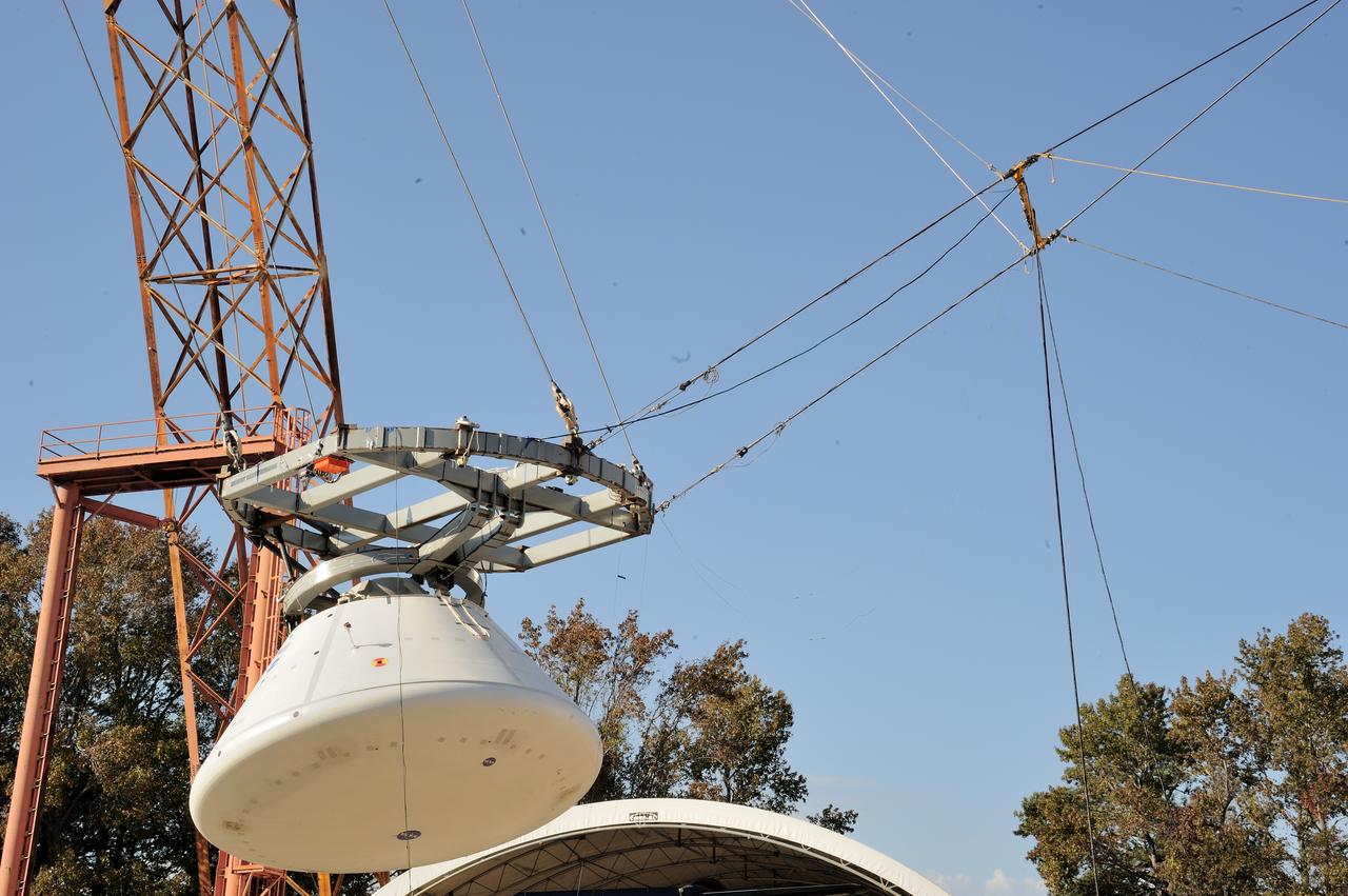 ORION Project-(SPLASH) Structural Passive Landing Attenuation for Survivability of Human Crew (BTA) Boiler Plate Test Article Water Impact Test-P1T#2  Tested at the Hydro Impact Basin at the Landing and Impact Research Facility (Gantry)