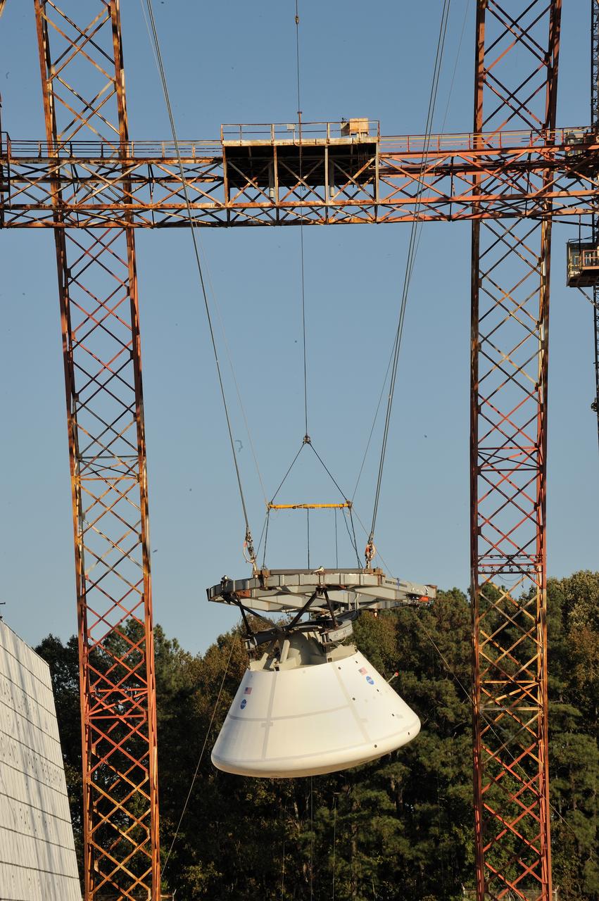 ORION Project-(SPLASH) Structural Passive Landing Attenuation for Survivability of Human Crew (BTA) Boiler Plate Test Article Water Impact Test-P1T#2  Tested at the Hydro Impact Basin at the Landing and Impact Research Facility (Gantry)