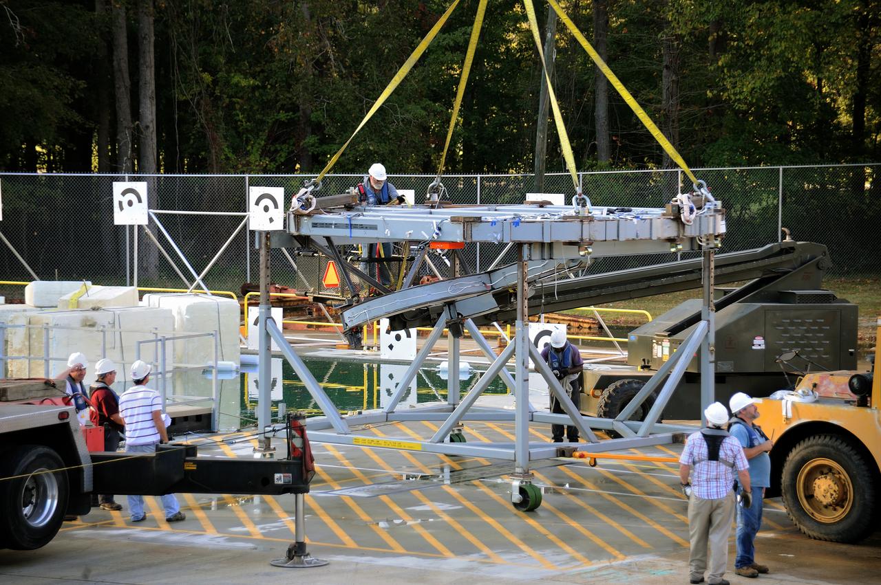 ORION Project-(SPLASH) Structural Passive Landing Attenuation for Survivability of Human Crew (BTA) Boiler Plate Test Article Water Impact Test-P1T#2  Tested at the Hydro Impact Basin at the Landing and Impact Research Facility (Gantry)