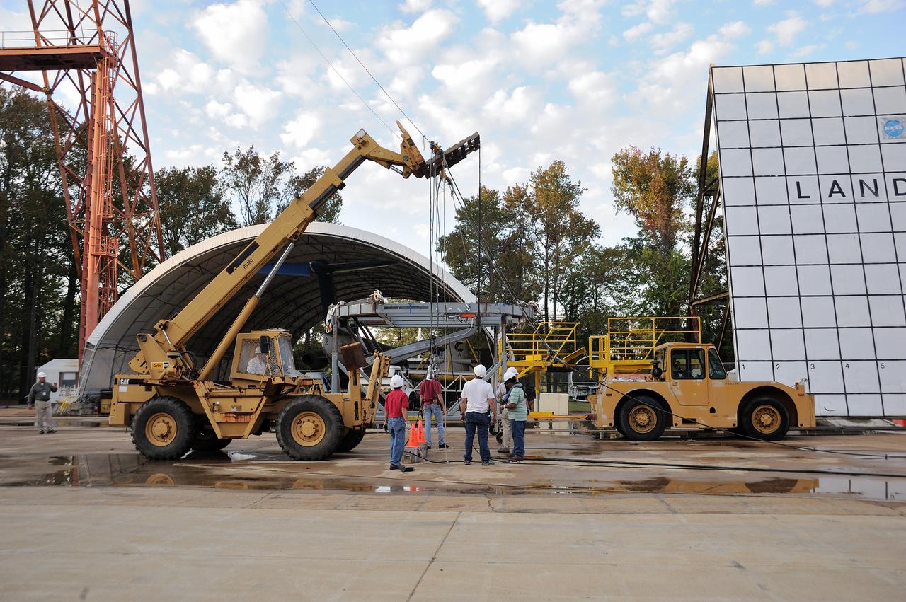 ORION Project-(SPLASH) Structural Passive Landing Attenuation for Survivability of Human Crew (BTA) Boiler Plate Test Article Water Impact Test-P1T#2  Tested at the Hydro Impact Basin at the Landing and Impact Research Facility (Gantry)