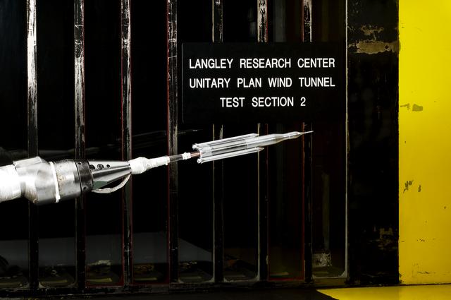 0.4% Scale (SLS) Space Launch System Model Test In NASA LaRC Uni