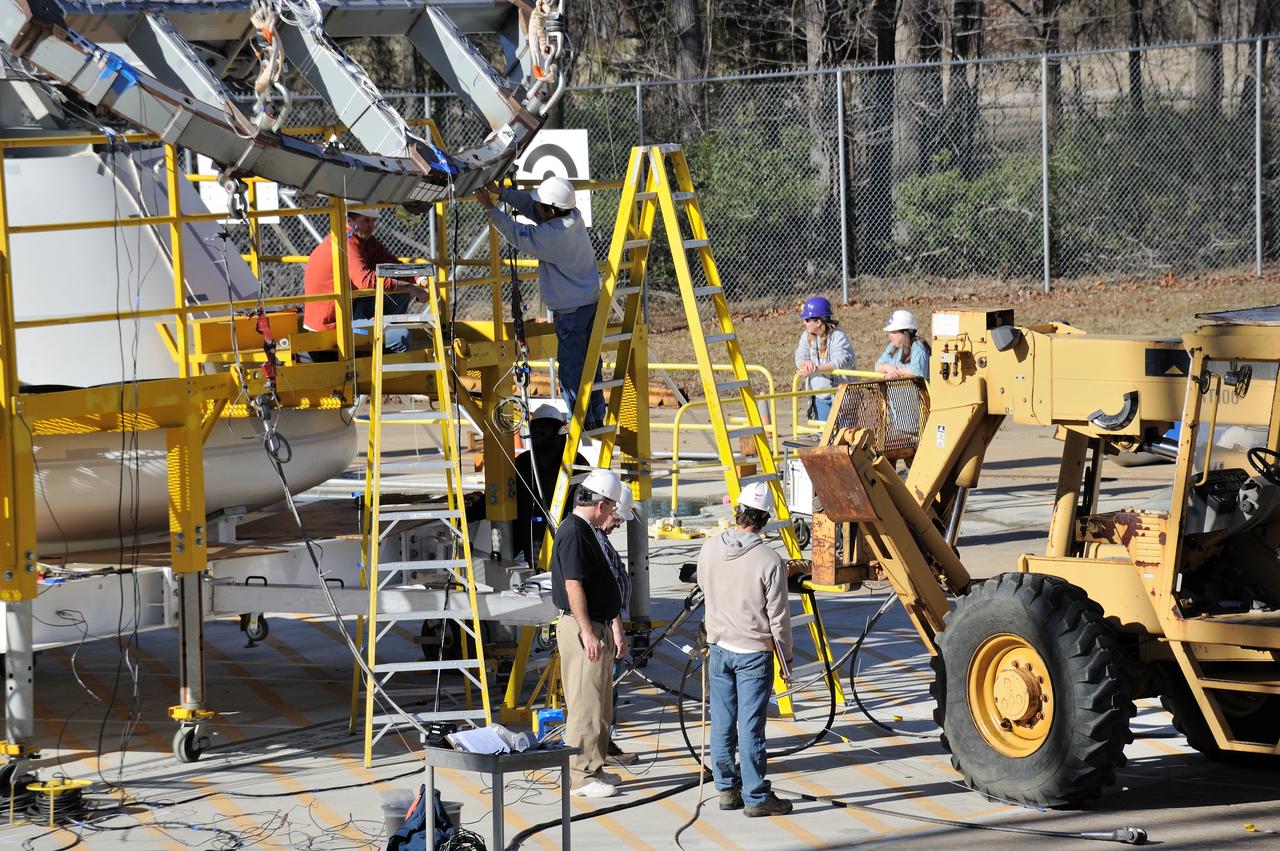 ORION Project-(SPLASH) Structural Passive Landing Attenuation for Survivability of Human Crew (BTA) Boiler Plate Test Article Water Impact Test-PIT  Test-2 Tested at the Hydro Impact Basin at the Landing and Impact Research Facility (Gantry)