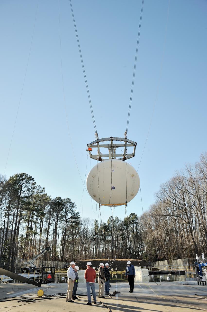 ORION Project-(SPLASH) Structural Passive Landing Attenuation for Survivability of Human Crew (BTA) Boiler Plate Test Article Water Impact Test-PIT  Test-2 Tested at the Hydro Impact Basin at the Landing and Impact Research Facility (Gantry)