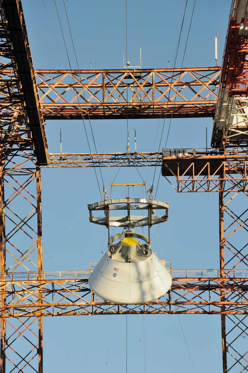 ORION Project-(SPLASH) Structural Passive Landing Attenuation for Survivability of Human Crew (BTA) Boiler Plate Test Article Water Impact Test-PIT  Test-2 Tested at the Hydro Impact Basin at the Landing and Impact Research Facility (Gantry)