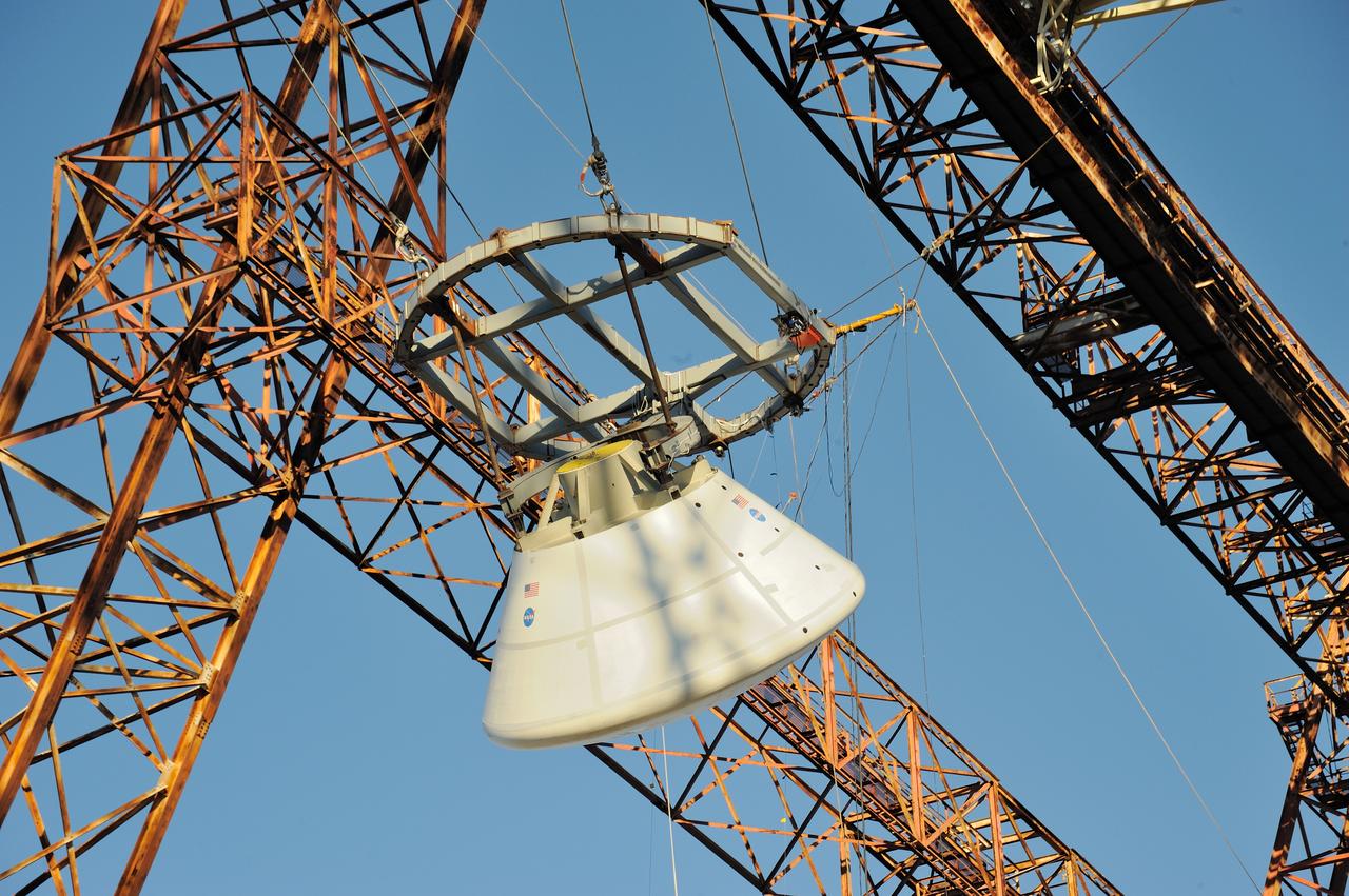 ORION Project-(SPLASH) Structural Passive Landing Attenuation for Survivability of Human Crew (BTA) Boiler Plate Test Article Water Impact Test-PIT  Test-2 Tested at the Hydro Impact Basin at the Landing and Impact Research Facility (Gantry)