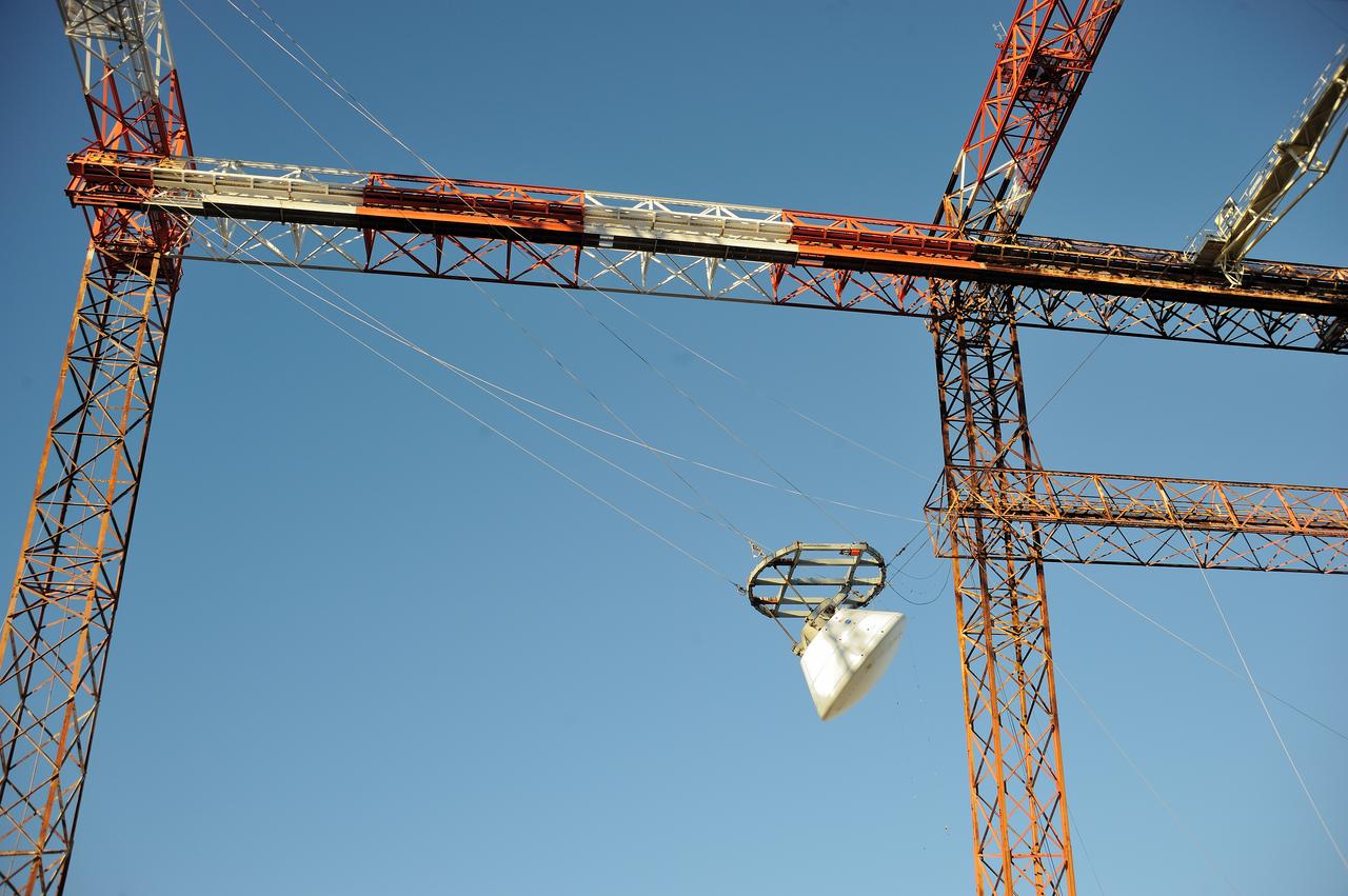 ORION Project-(SPLASH) Structural Passive Landing Attenuation for Survivability of Human Crew (BTA) Boiler Plate Test Article Water Impact Test-PIT  Test-2 Tested at the Hydro Impact Basin at the Landing and Impact Research Facility (Gantry)
