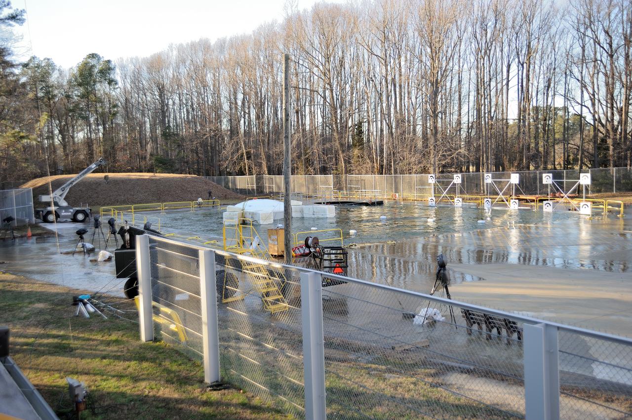 ORION Project-(SPLASH) Structural Passive Landing Attenuation for Survivability of Human Crew (BTA) Boiler Plate Test Article Water Impact Test-PIT  Test-2 Tested at the Hydro Impact Basin at the Landing and Impact Research Facility (Gantry)