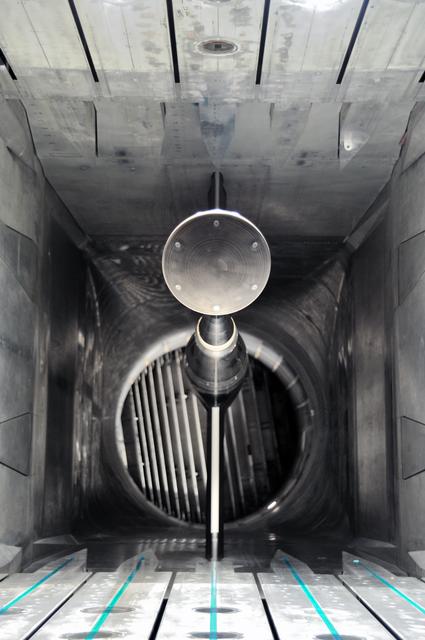 NASA image: MPCV Orion 7% Crew Module in (NTF) National Transonic Facility 