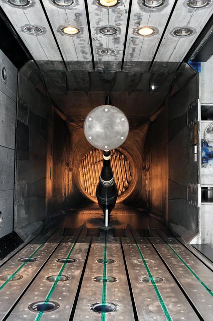 NASA image: MPCV Orion 7% Crew Module in (NTF) National Transonic Facility 