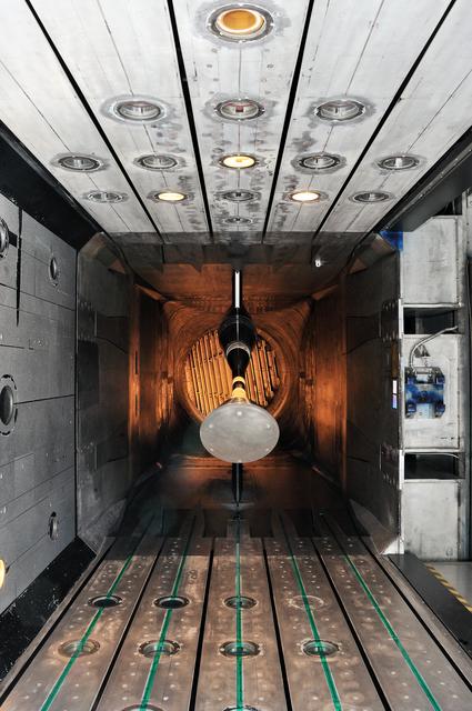 NASA image: MPCV Orion 7% Crew Module in (NTF) National Transonic Facility 