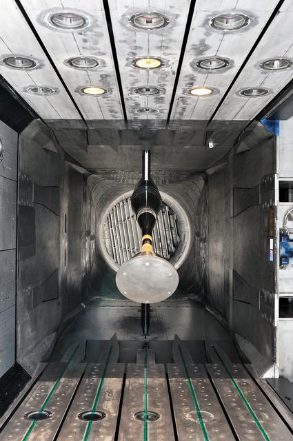 NASA image: MPCV Orion 7% Crew Module in (NTF) National Transonic Facility 