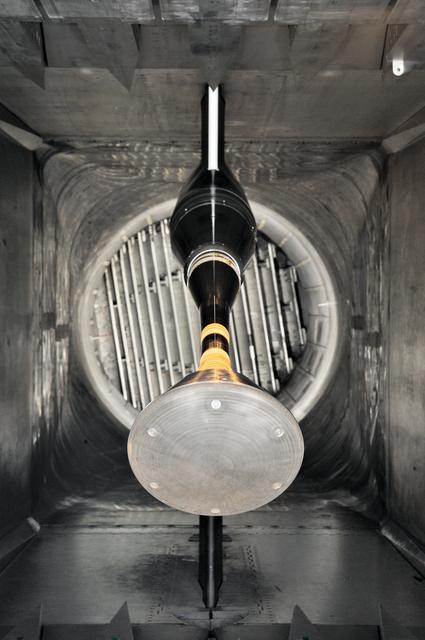 NASA image: MPCV Orion 7% Crew Module in (NTF) National Transonic Facility 