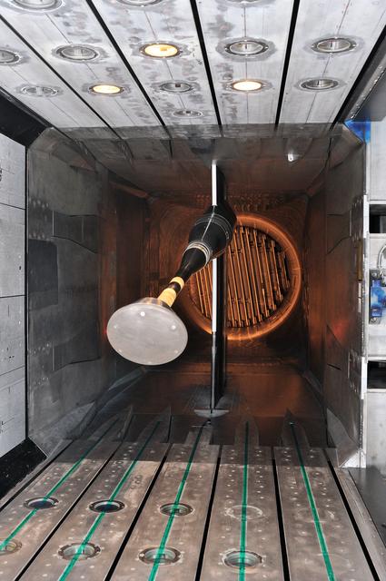 NASA image: MPCV Orion 7% Crew Module in (NTF) National Transonic Facility 