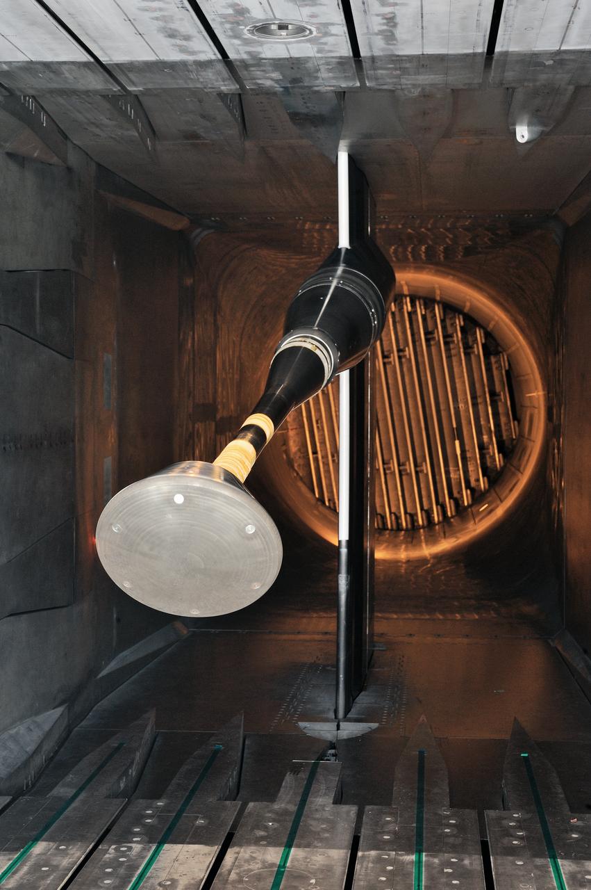 MPCV Orion 7% Crew Module in (NTF) National Transonic Facility, Test team for T211, 7% Orion CM in NTF