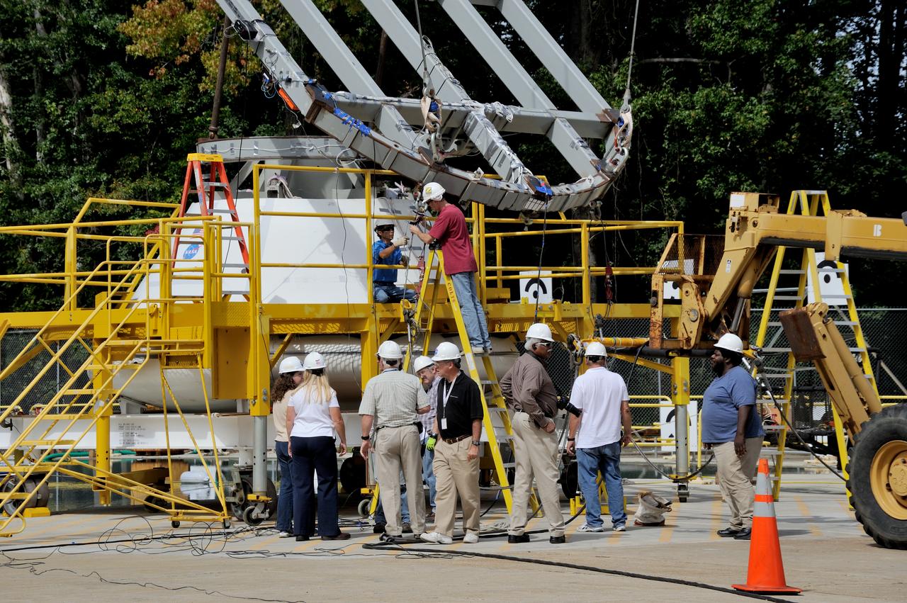 SPLASH P1 Test 7 Swing Test: Documentation of preparation, set up and results of full scale BTA (Boilerplate Test Article) vertical drop test series performed in 2012 at the LaRC Hydro Impact Basin (HIB)  