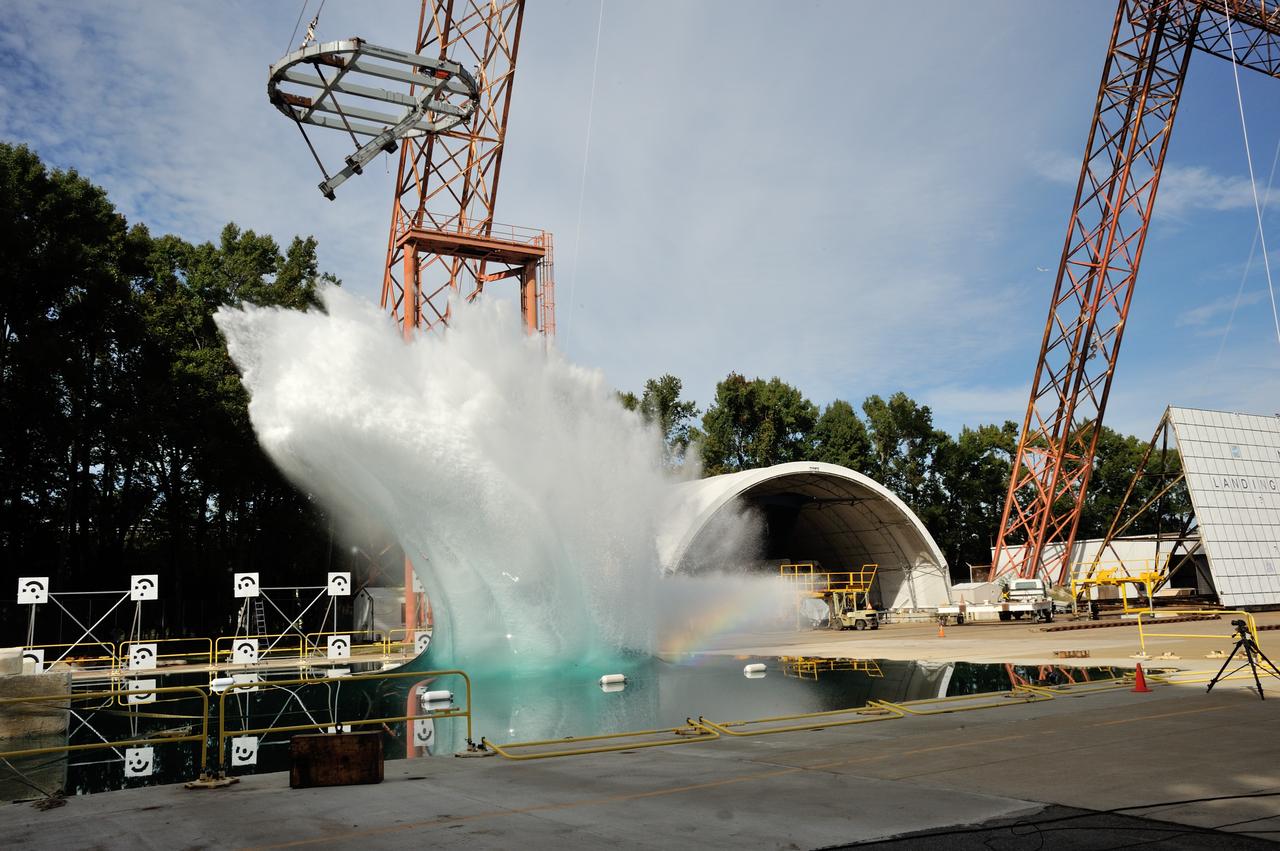 SPLASH P1 Test 7 Swing Test: Documentation of preparation, set up and results of full scale BTA (Boilerplate Test Article) vertical drop test series performed in 2012 at the LaRC Hydro Impact Basin (HIB)  