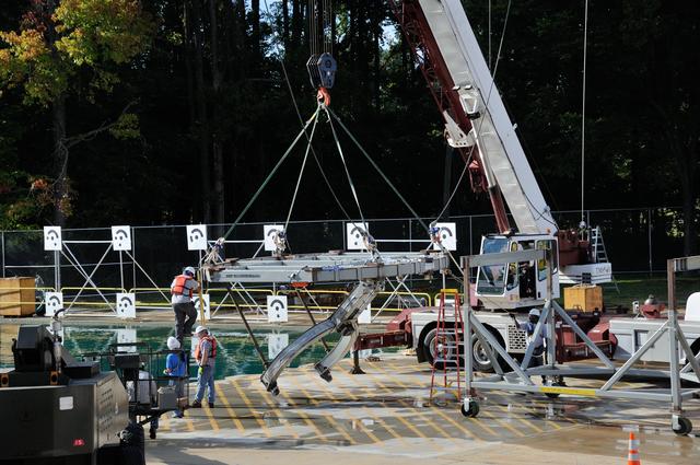 NASA image: Orion SPLASH P1 Test 7 Swing Test at NASA Langley Research Cente