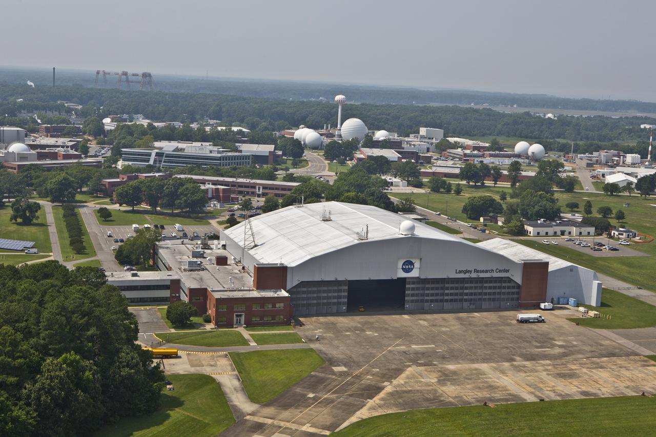Aerial of NASA Langley Research Center Hangar