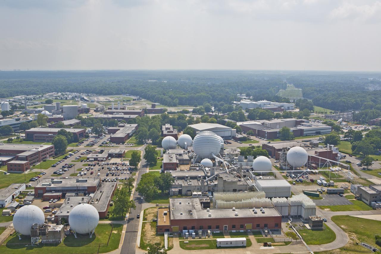 Aerials of NASA Langley Research Center west area 